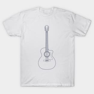 Auditorium Style Acoustic Guitar Outline T-Shirt